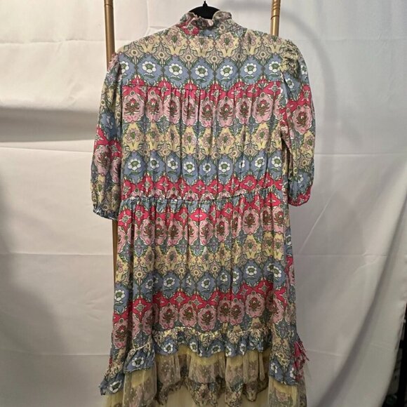 🌸 Whimsical Floral Ruffle Maxi Dress – Kitsch Pop Edition Sz S 🌸 - Picture 1 of 7